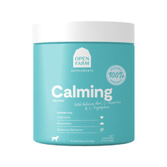 Open Farm Calming Chews close-up; soft chew texture for easy chewing and calm moments.
