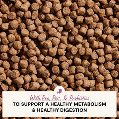 Open Farm veterinarian-formulated formula suggests reliable nutrition for dogs with sensitive digestion.