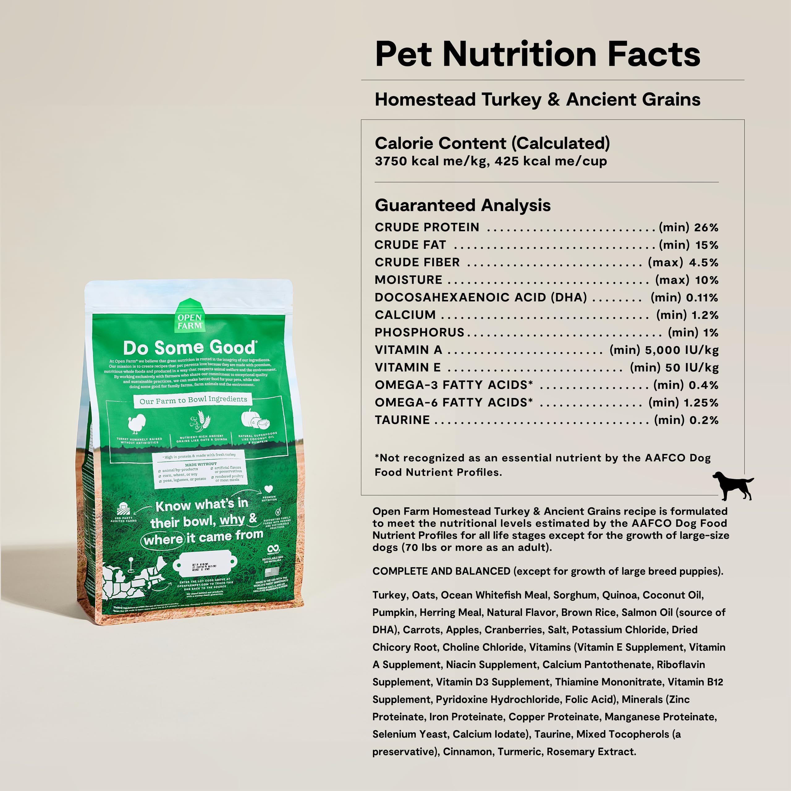 Open Farm dog eating dry food demonstrates real-world mealtime with this recipe.