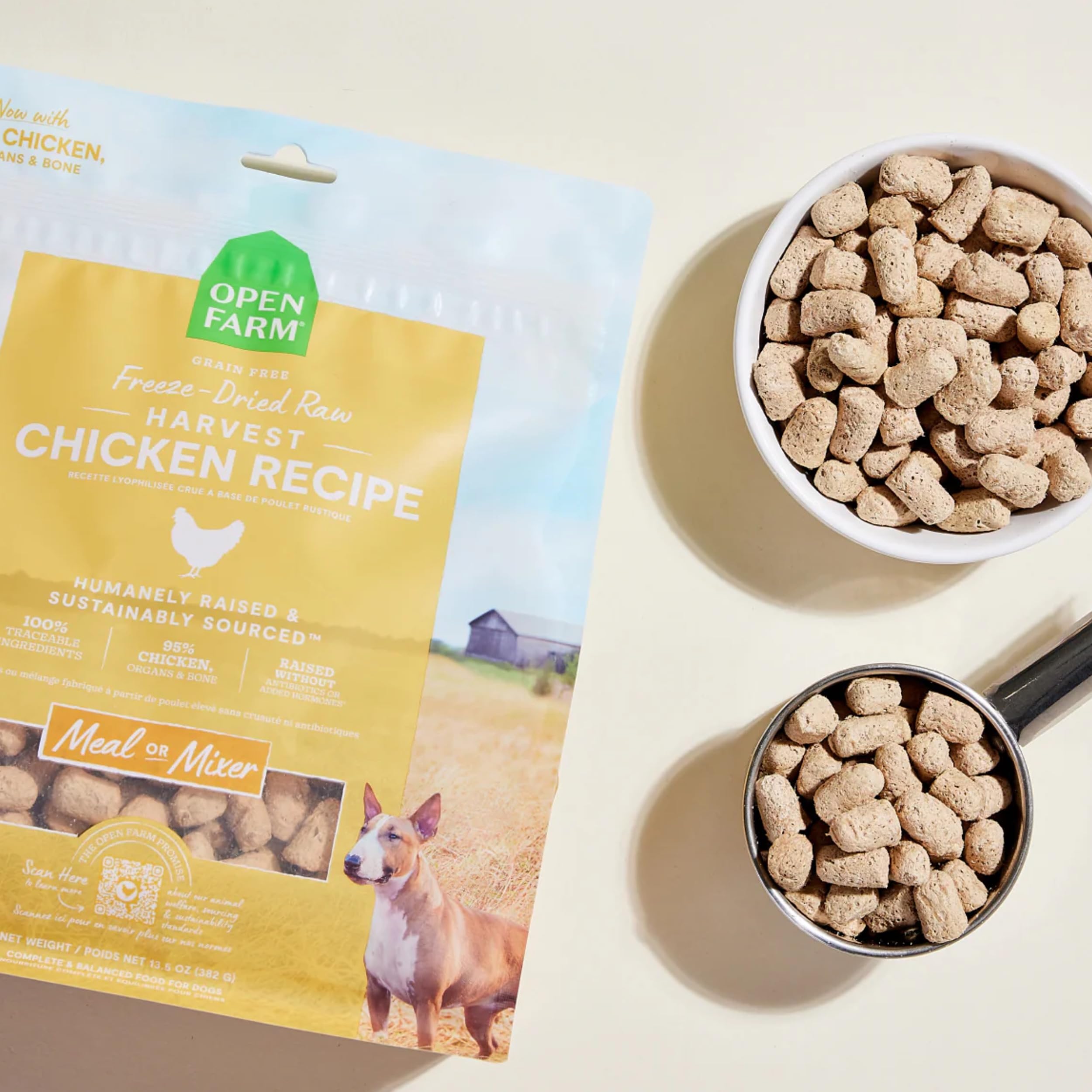 Open Farm superfoods image suggesting daily canine wellness support.