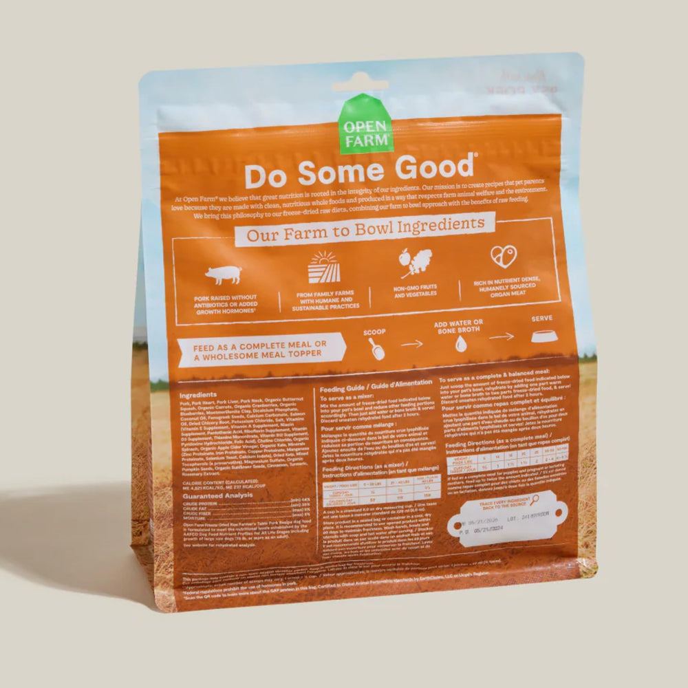Open Farm non-GMO pumpkin and blueberries for wellness in dog food