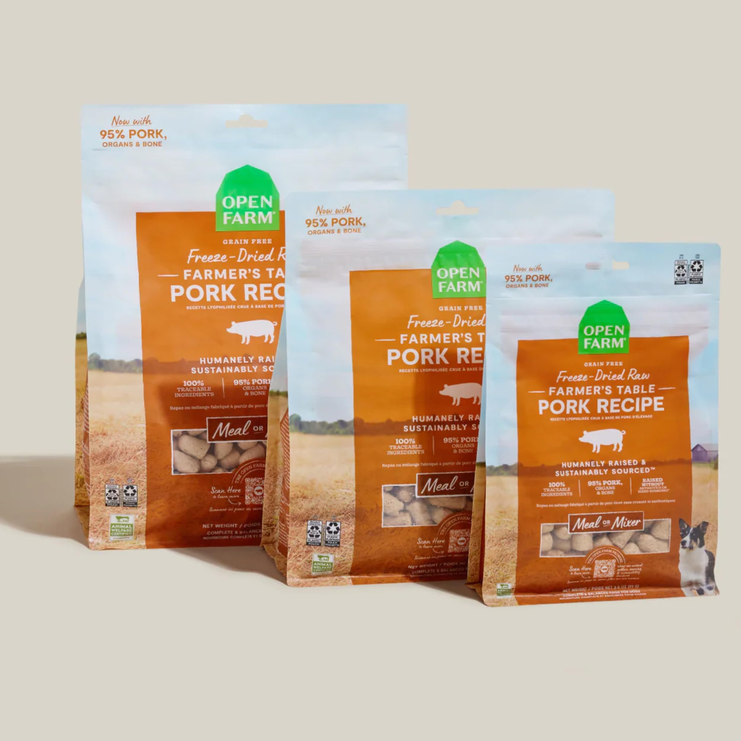 Open Farm resealable pouch for easy travel and freshness