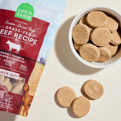 Open Farm patties with organs and bone provide nutrient-dense bites for daily meals.