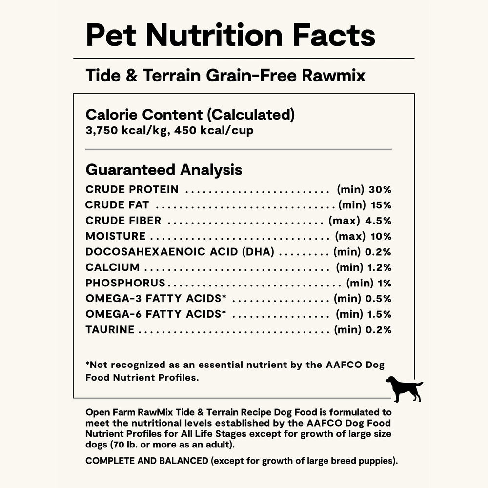 Open Farm RawMix pollock-beef-salmon blend highlights wild protein variety for dogs