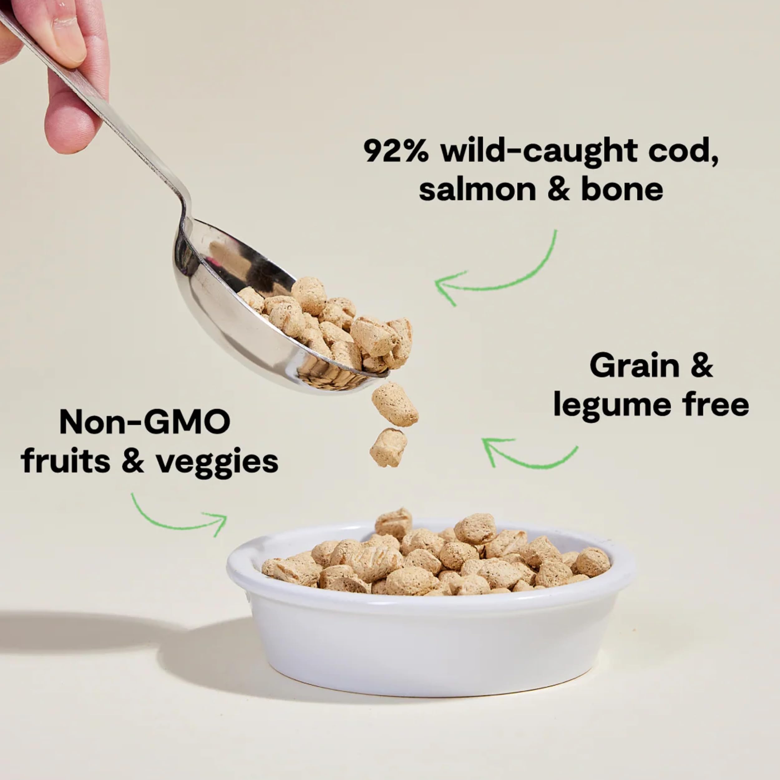 Open Farm morsels being poured into a bowl for easy topping