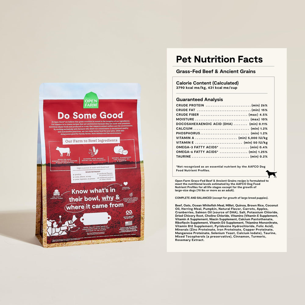 Open Farm superfoods pumpkin quinoa coconut oil emphasize added wholesome nutrients.