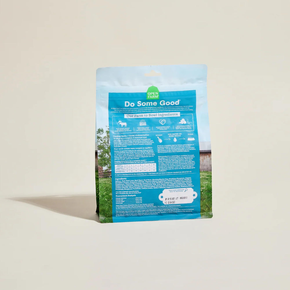 Open Farm Surf & Turf includes cranberries and dandelion greens for color and nutrition.