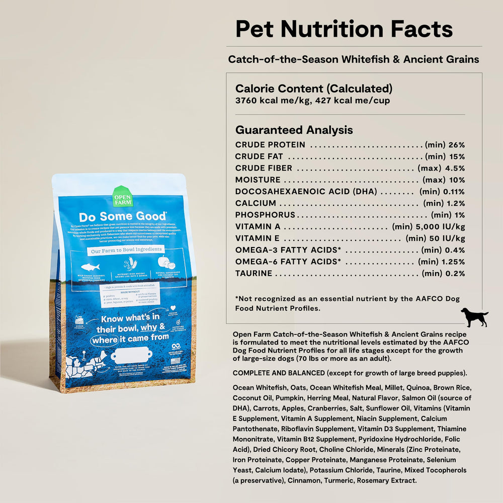 Open Farm traceable ingredients certificate graphic communicates geographic origin