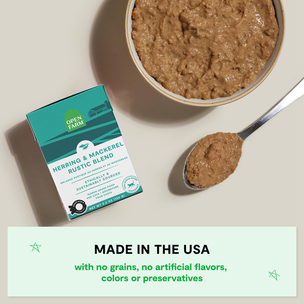 Savory gravy texture enhances Open Farm Rustic Blend appeal.