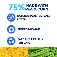 OPET Mixed Tofu Cat Litter clumping close-up shows quick, strong clumps for easy cleanup.