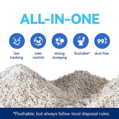 OPET Mixed Tofu Cat Litter 99.9% dust-free scene for cleaner floors and air.