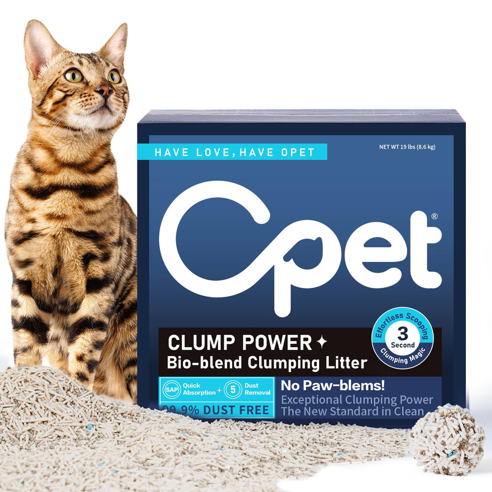OPET Mixed Tofu Cat Litter 19lb packaging highlights eco-friendly plant-based composition.