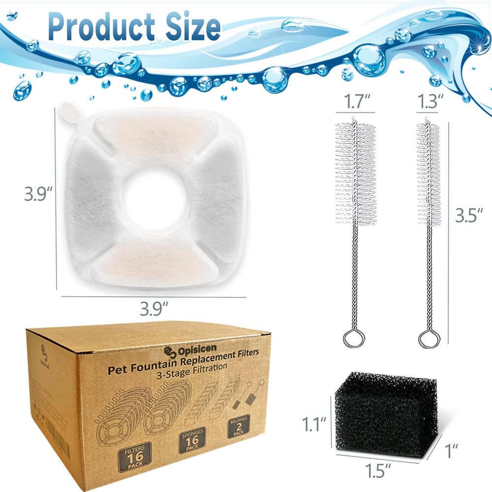OPISICEN cat fountain cleaning brushes image showcases enhanced cleaning for hard-to-reach areas.