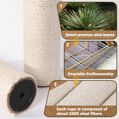 OSPNIEEK natural sisal rope close-up shows wear-resistant fibers for longer-lasting scratching