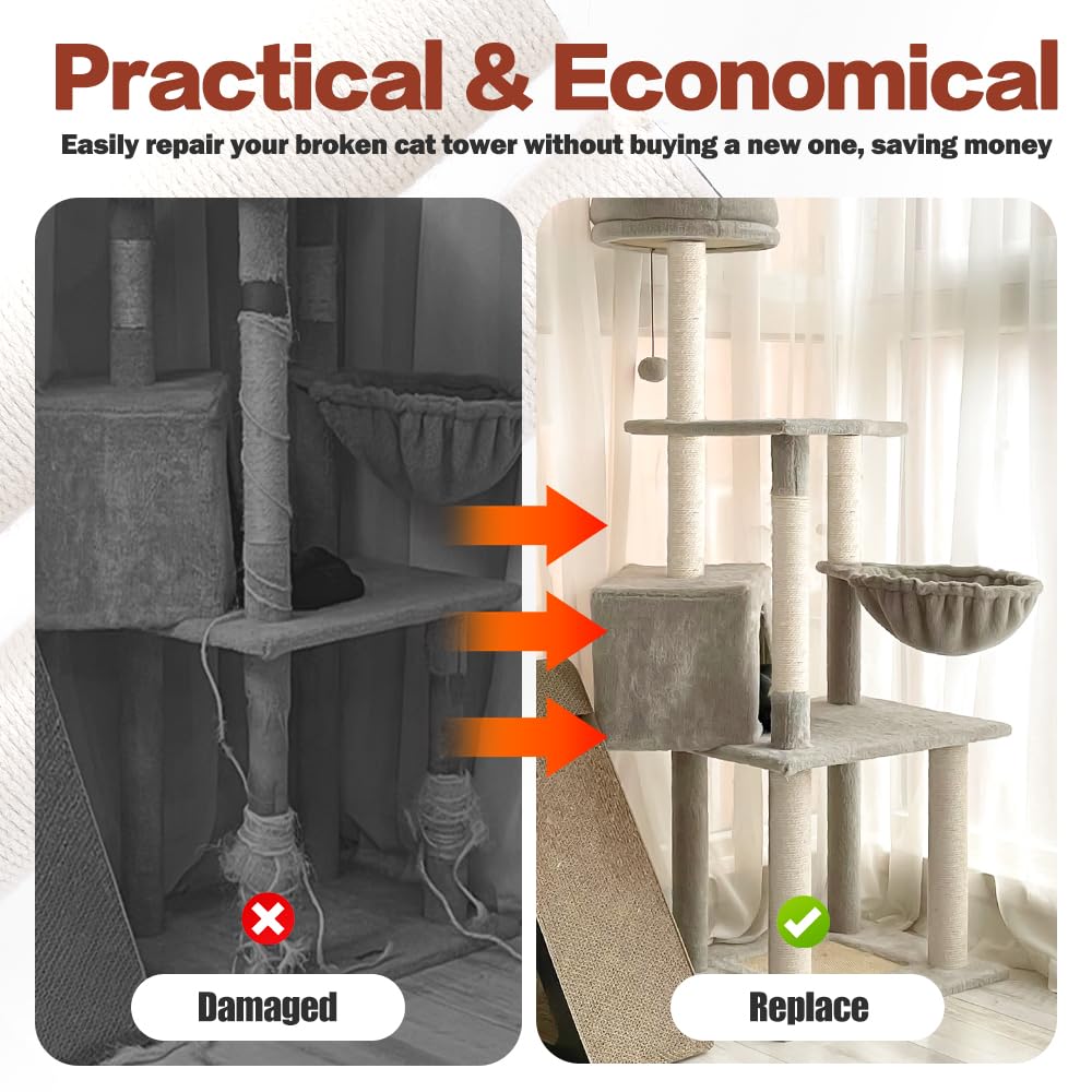 OSPNIEEK 15.7 inch scratching pole with screws and Allen key for DIY refurbishment