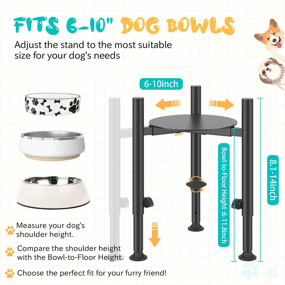 Oppro elevated stand at 10in height supports ergonomic feeding for medium dogs.