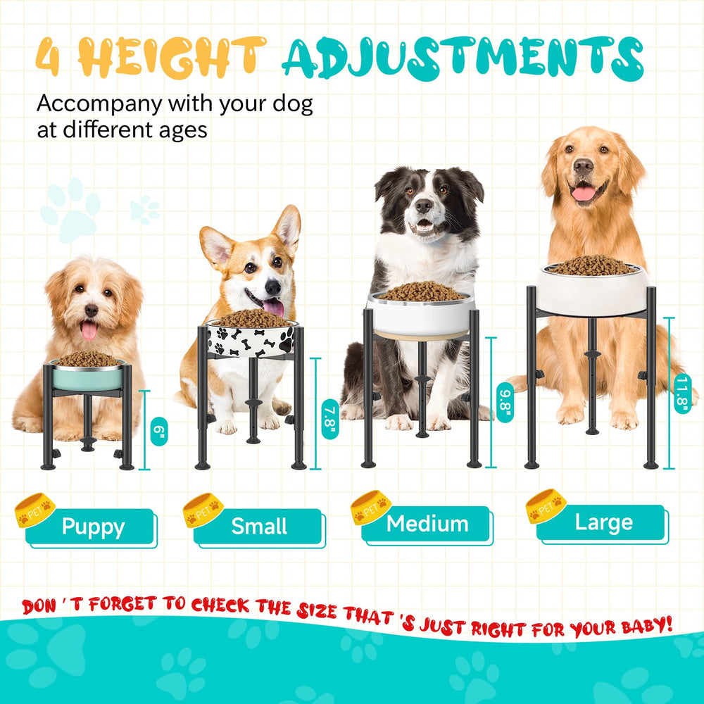 Oppro elevated stand at 12in height suits larger breeds for easy feeding.