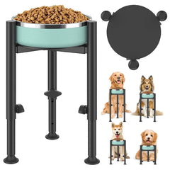 Oppro elevated stand at 8in height promotes comfortable dog dining posture.
