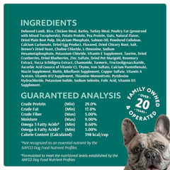 Optimeal puppy-toy-breed-digestive-balance image displays fiber and prebiotics for gut support.