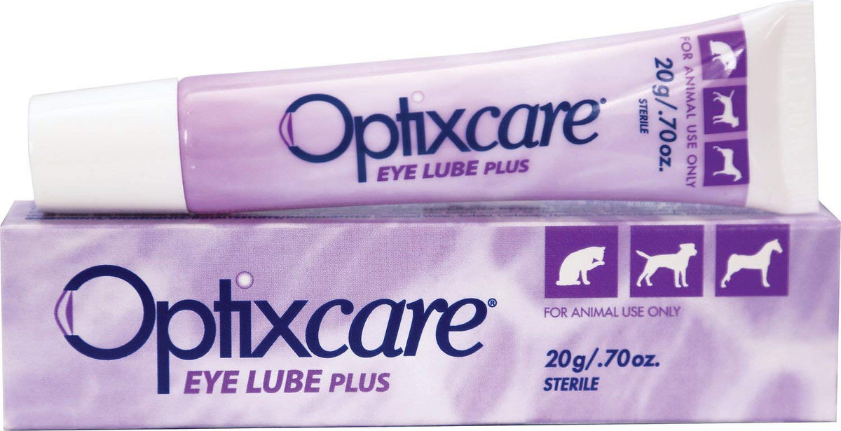 OptixCare Eye Lube Plus Hyaluron 20g tube for pets on-the-go eye lubrication