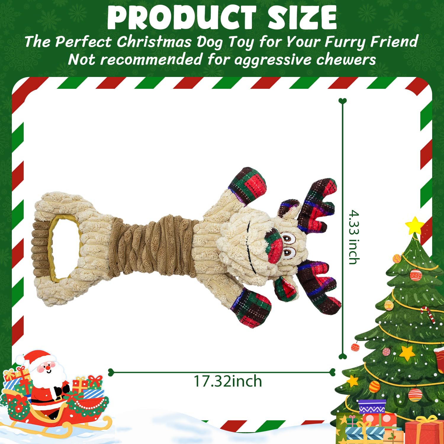 OraneeeO Elk dog toy shows squeaker and crinkle sounds for engagement