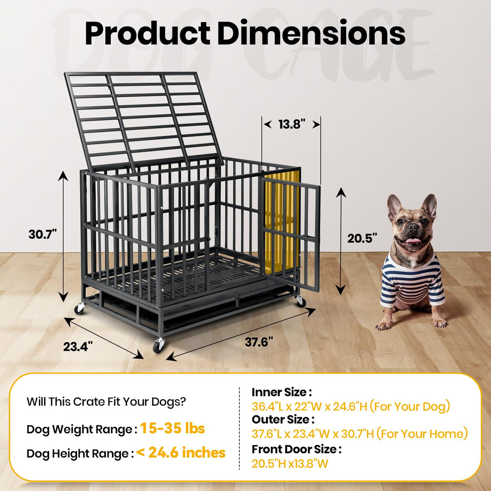 Oranland 38in dual-door crate photo demonstrates convenient access from both sides