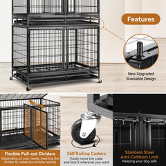 Oranland 48in divider-removable view shows flexible layout for two small dogs or a single large space
