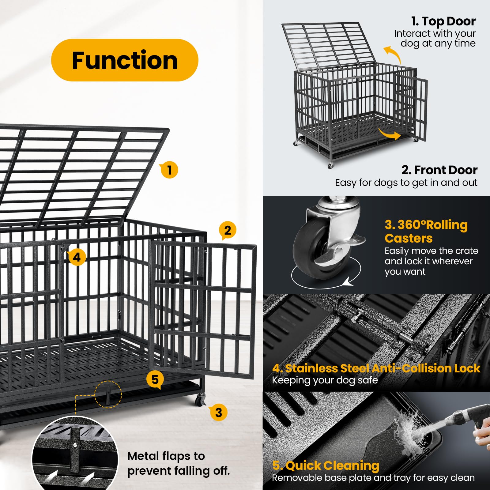 Oranland double-door-with-wheels-setup enables flexible access and mobility.