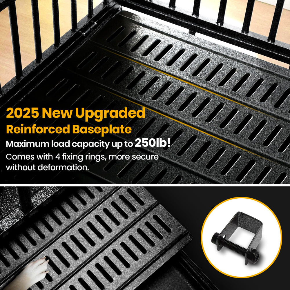 Oranland reinforced-baseplate-250lbs-capacity demonstrates strength for large, high-energy dogs.