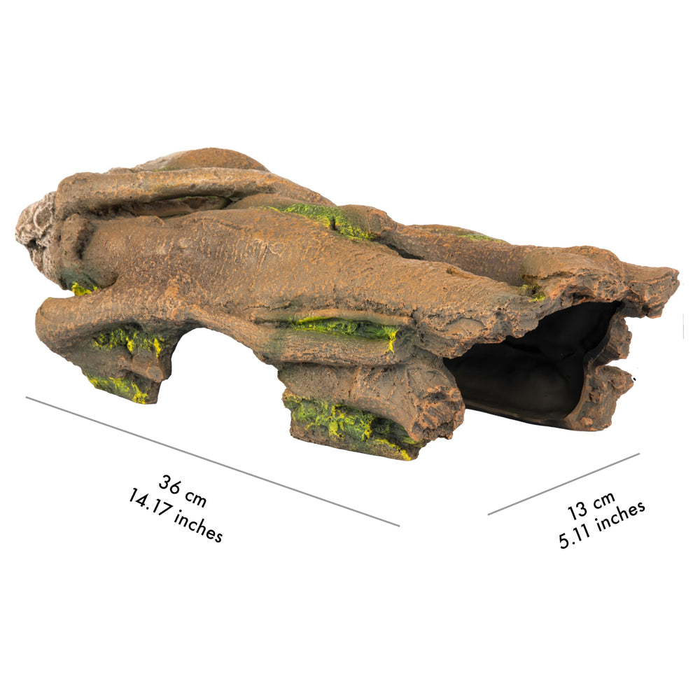 Orchid Valley reptile log interior smooth surface protects paws and promotes comfortable hiding.