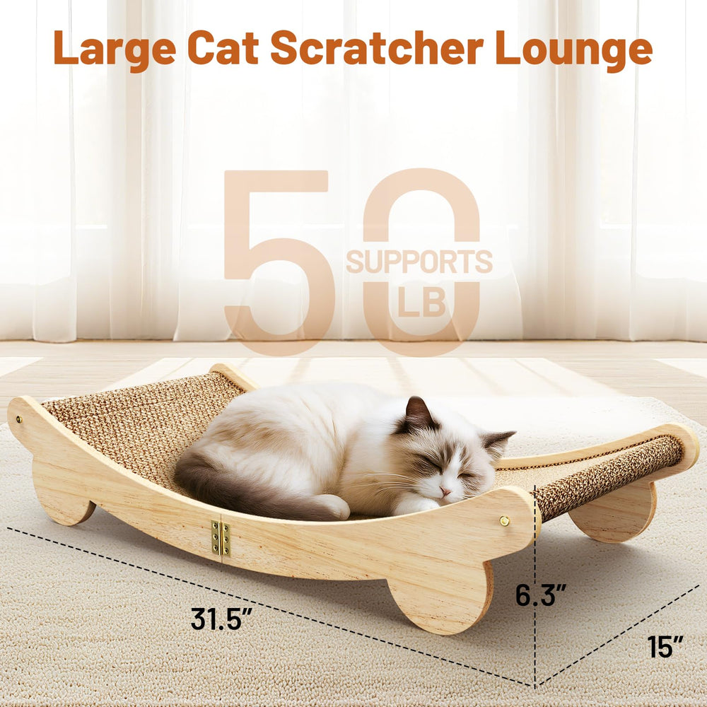 ORDORA cat scratcher bed lounge with soft sisal supports gentle paw scratching.