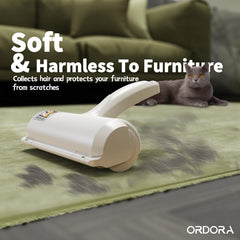 ORDORA couch-furniture-clean-results show visible hair reduction after a quick sweep.