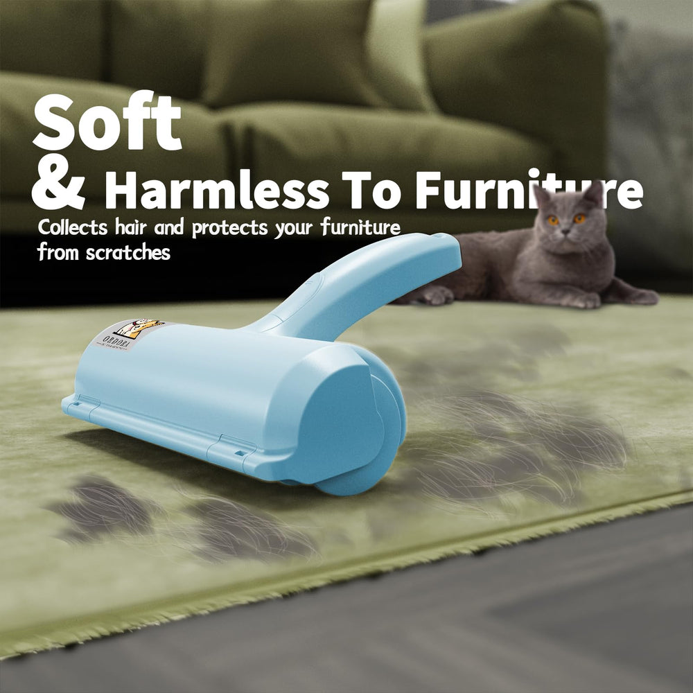 ORDORA reusable pet hair remover with dustbin captures fur and stores it securely for easy disposal