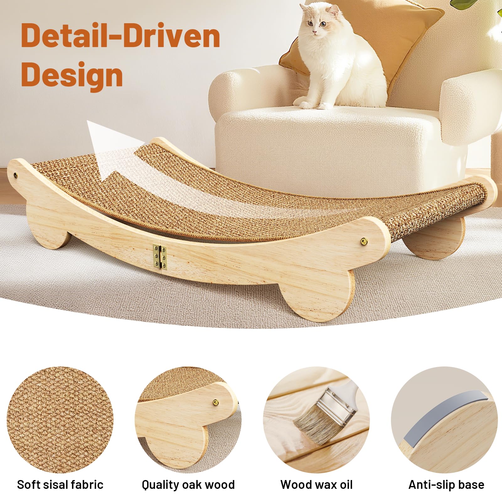 ORDORA upgraded sisal surface resists fraying and lasts longer.