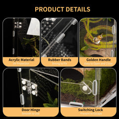 Orekemo acrylic reptile terrarium tool-free assembly simplifies setup.