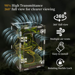Orekemo acrylic terrarium assembly view demonstrating snap-together setup
