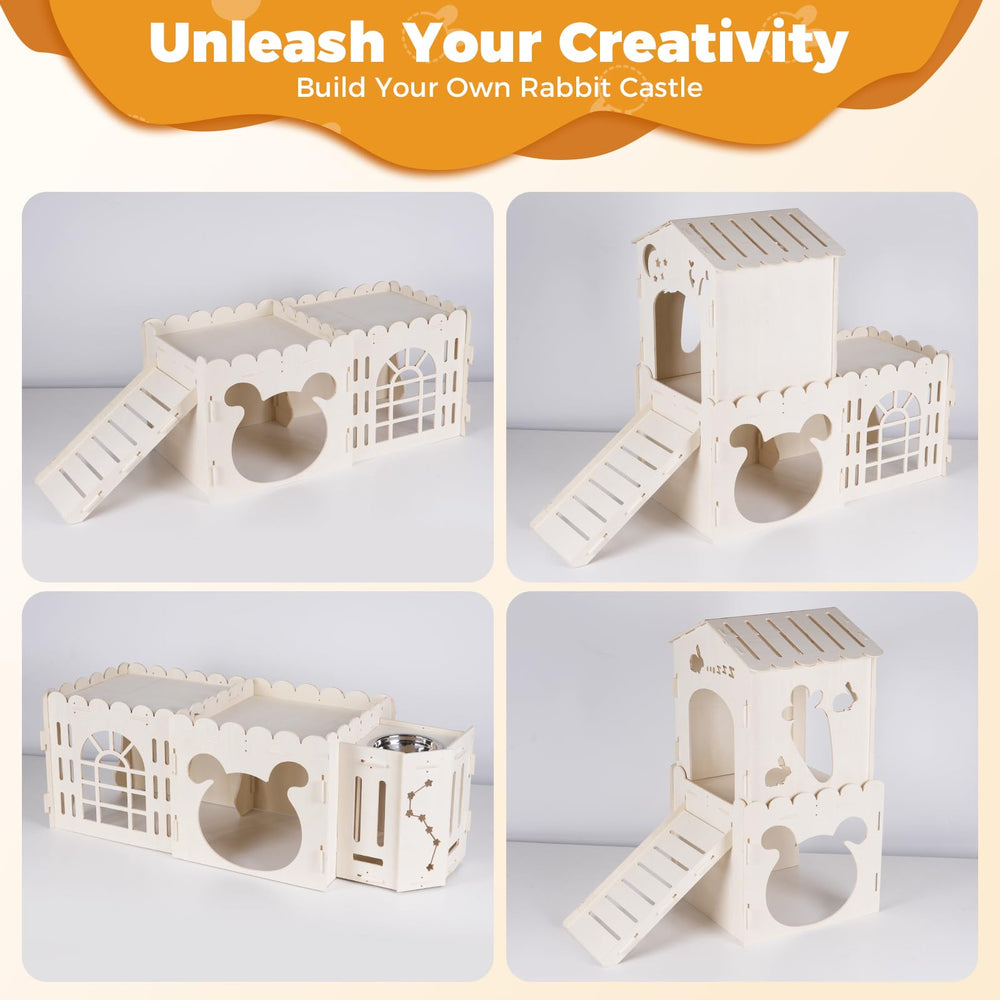 Orekemo extra-large rabbit house in-cage usage creates a safe, cozy habitat.