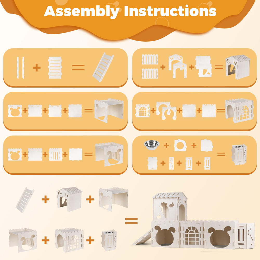 Orekemo extra-large rabbit house modular assembly enables quick setup and transport.