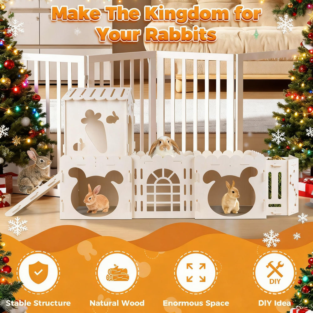 Orekemo extra-large rabbit house ventilation windows keep air flowing for comfort.