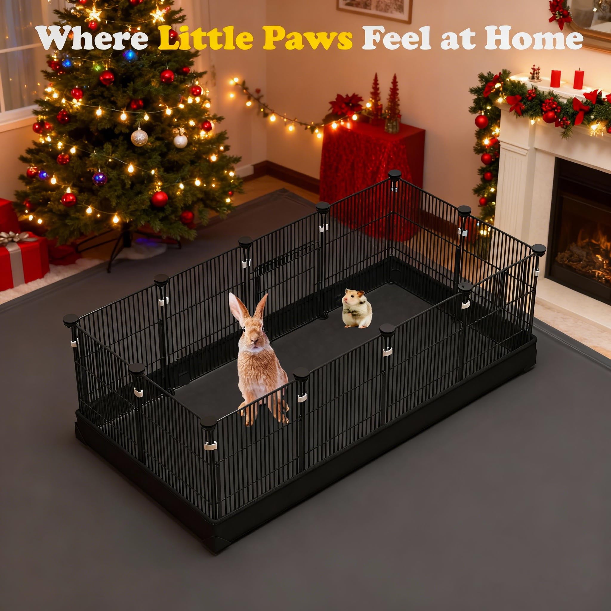 Orekemo guinea-pig playpen shows dual doors for easy access.