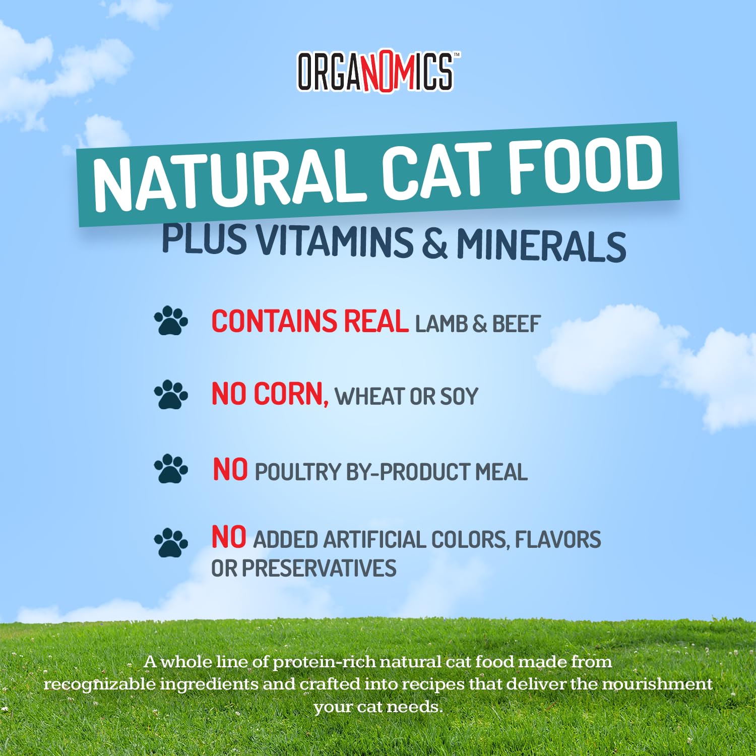 OrgaNOMics Lamb & Beef Dinner ingredient mix featuring lamb and beef proteins for variety
