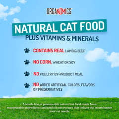 OrgaNOMics Lamb & Beef Dinner ingredient mix featuring lamb and beef proteins for variety
