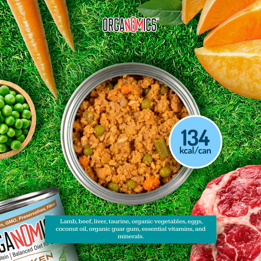 OrgaNOMics Lamb & Beef Dinner organic sweet potatoes image supports wholesome energy