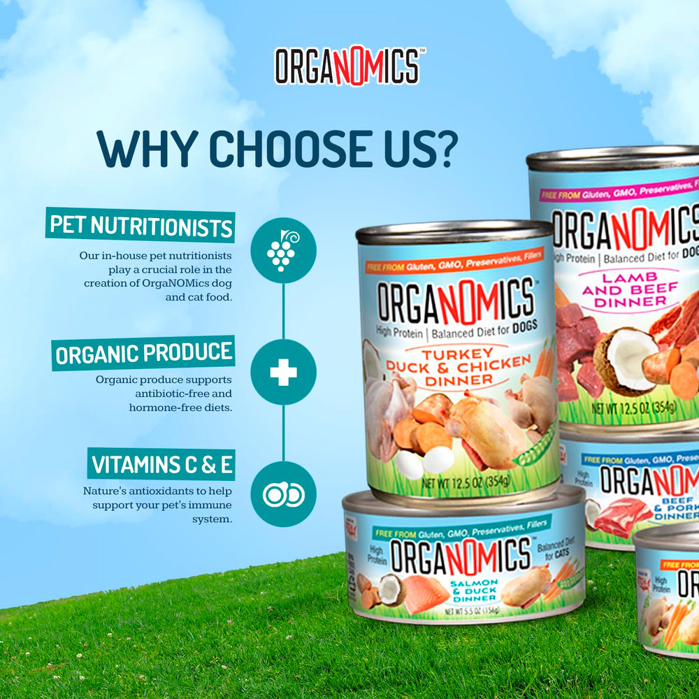 OrgaNOMics Lamb & Beef Dinner taurine illustration highlights heart and brain support