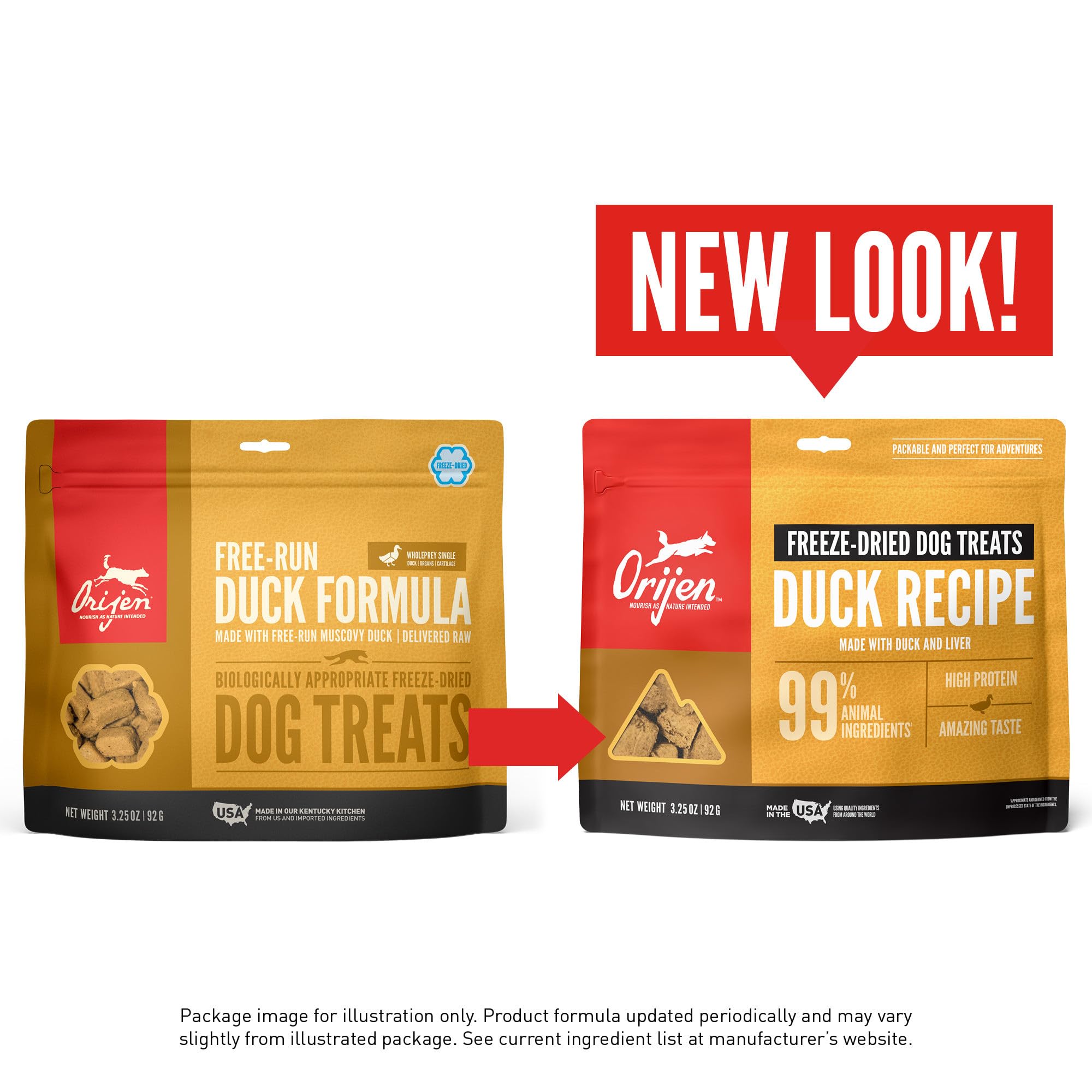 ORIJEN 99-percent-animal-ingredients note emphasizes meat-forward formula for discerning owners.