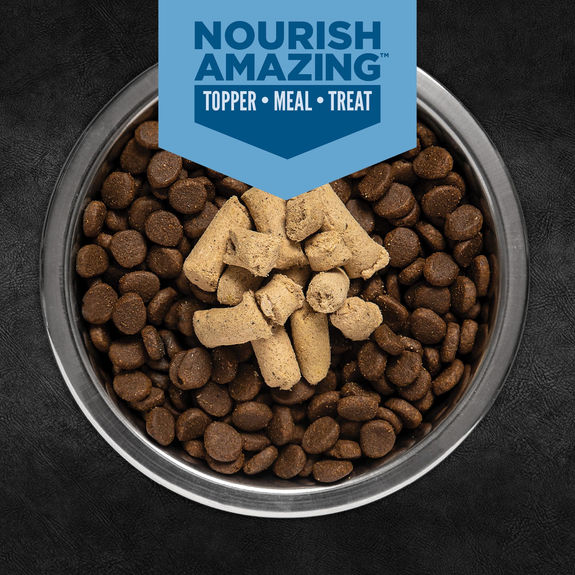 Orijen Epic Bites dog food topper being prepared for added flavor