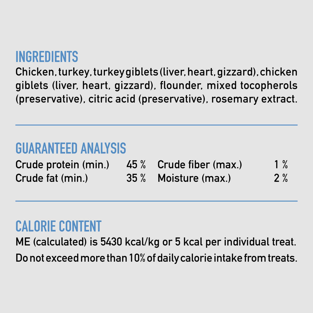 ORIJEN free-run poultry source close-up—humanely sourced protein for rewards.