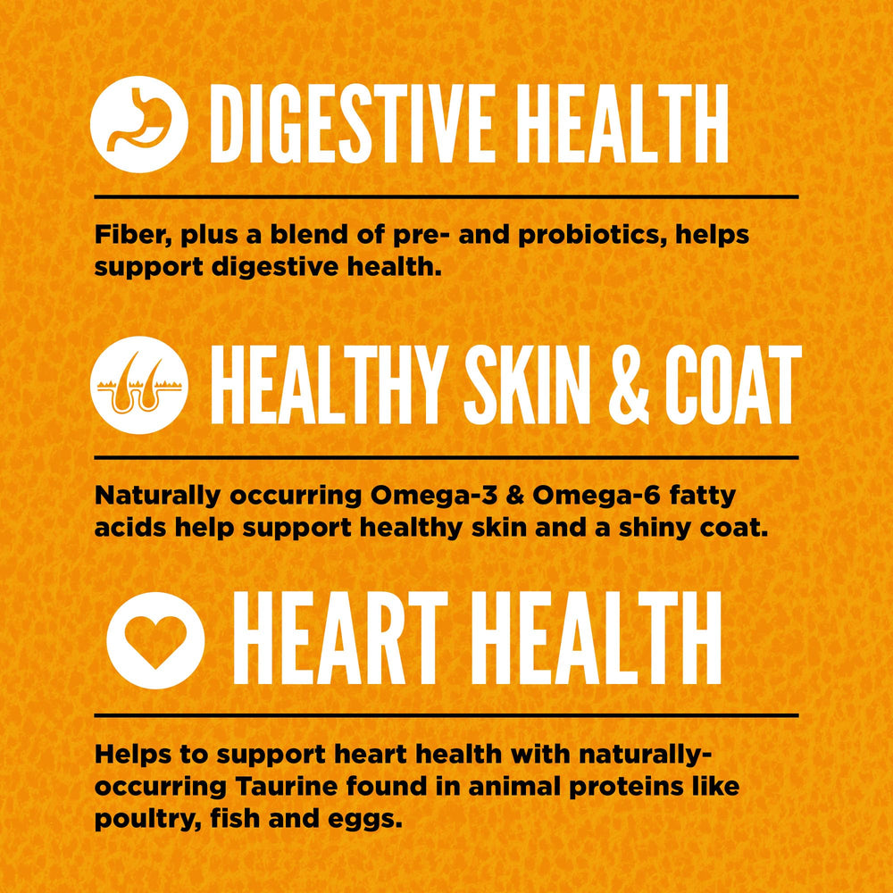 ORIJEN Original ingredients include fresh free-run chicken and turkey, delivering protein variety.