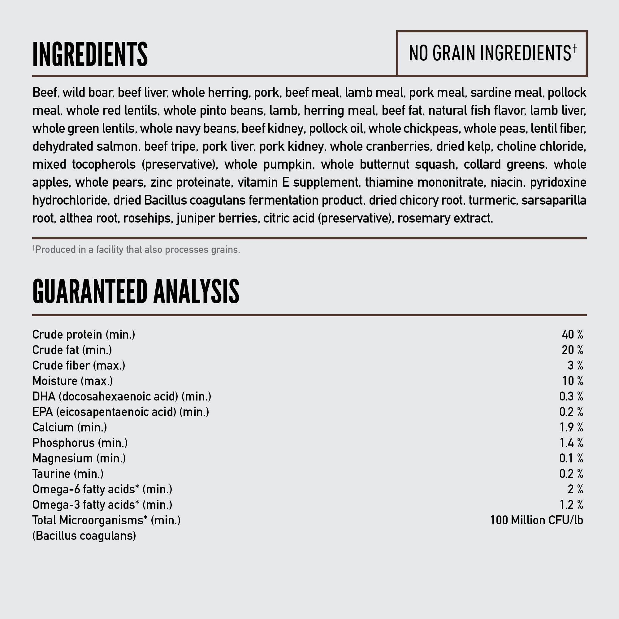 Orijen Regional Red WholePrey ingredients supply organs and bones for a natural diet.