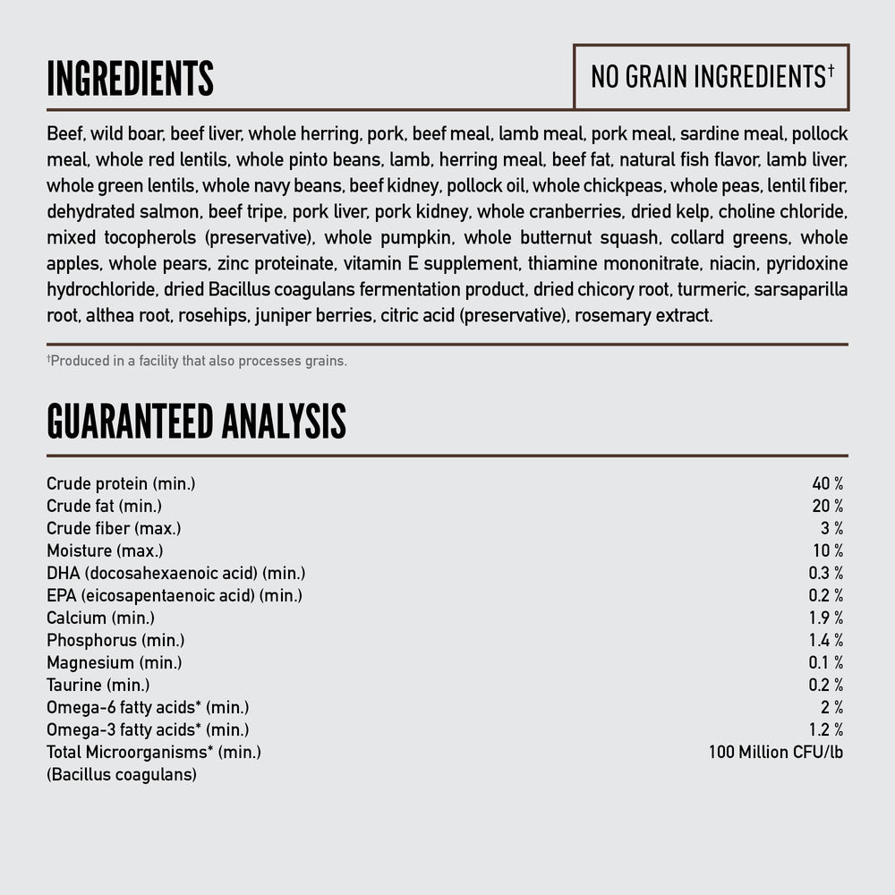 Orijen Regional Red WholePrey ingredients supply organs and bones for a natural diet.
